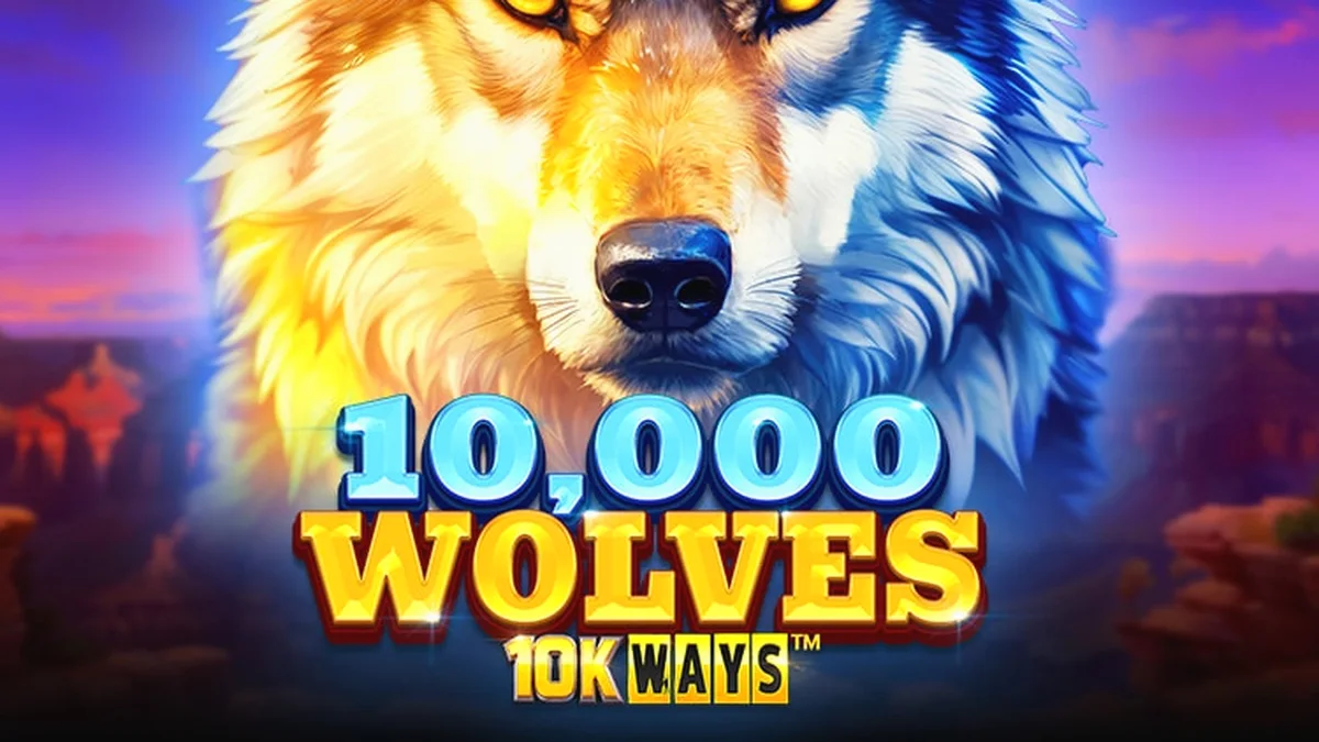 Tampilan visual slot 10,000 Wolves 10K Ways dengan tema serigala