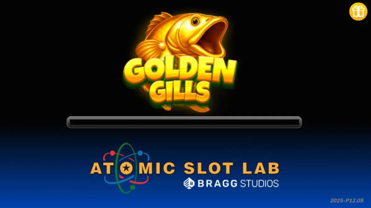 Tampilan visual slot Golden Gill dengan tema danau yang tenang dan peralatan memancing.