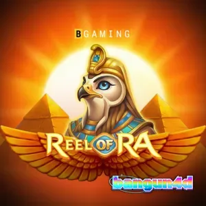 Tampilan visual slot Reel of Ra dengan simbol koin dan tema Mesir
